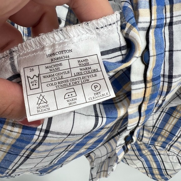 Franky Max Plaid Long Sleeve Button Down Pocket Shirt Mens Small - Picture 2 of 5